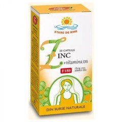 Zinc + Vitamina D3, F180, 30 capsule, Fares